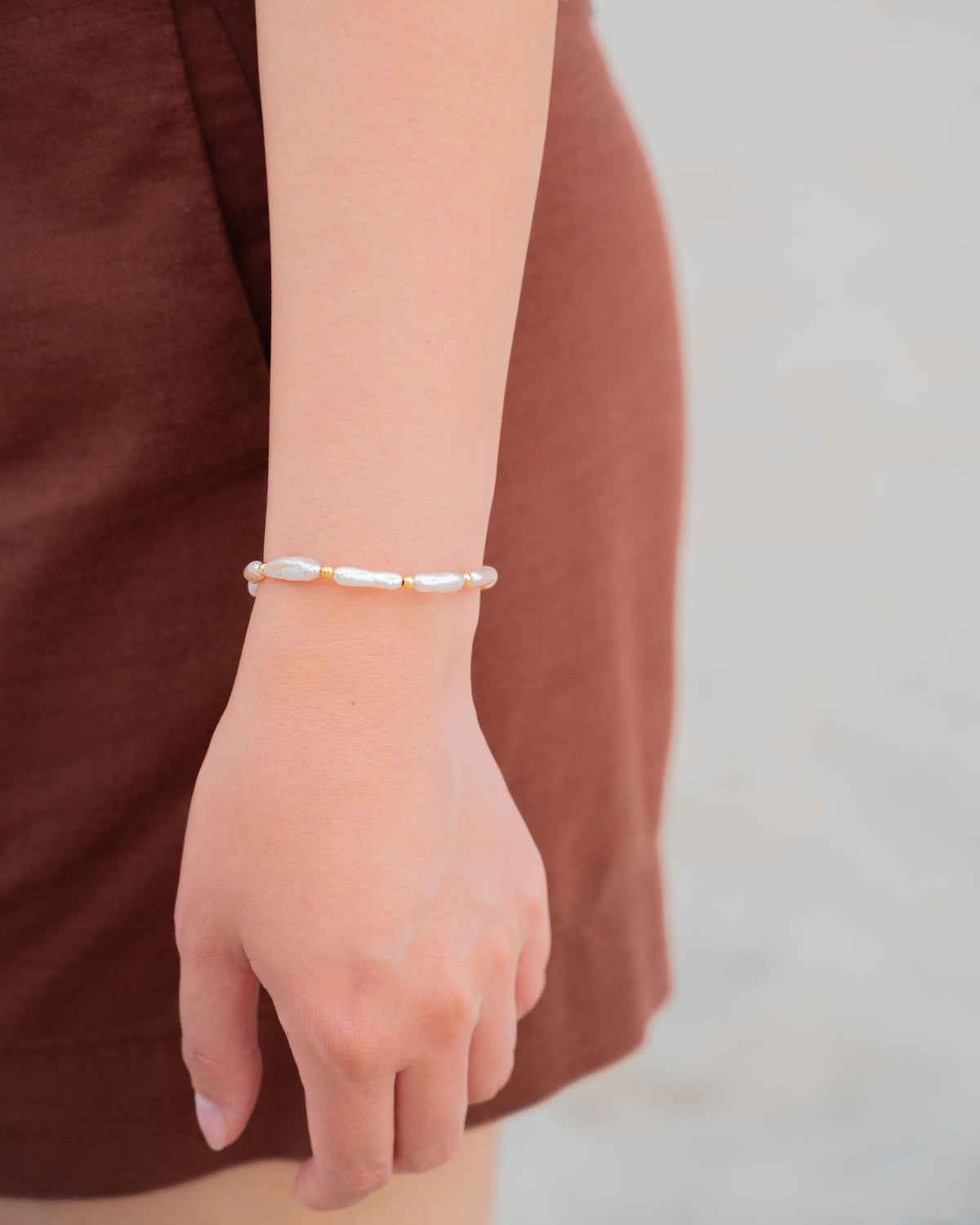 Pulsera Perlas Stick Rosa